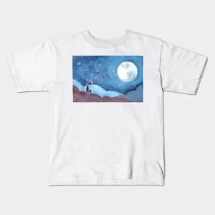 Jimin BTS Serendipity Watercolor Painting Boy and the Moon Kids T-Shirt